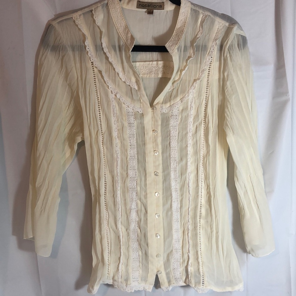 Notations Sheer Top with Lace